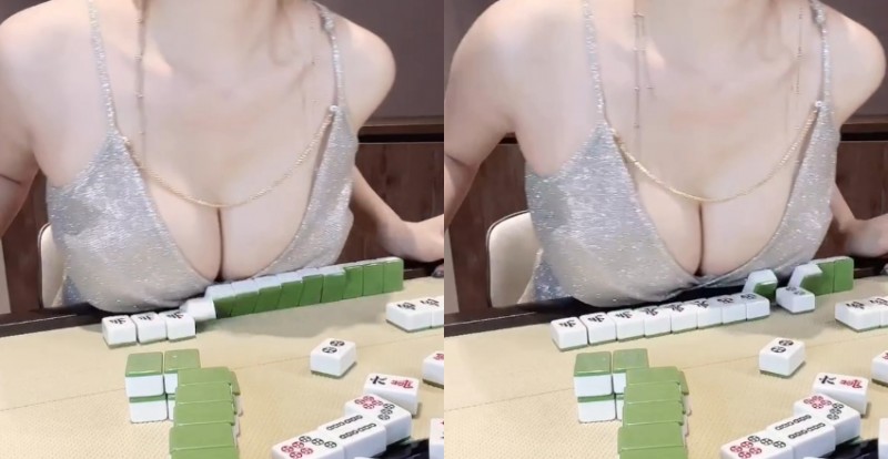 「空軍奶至尊」牌桌上自摸大四喜　「巨乳掀牌技能」讓對家看傻眼【EV棋牌】-EV棋牌