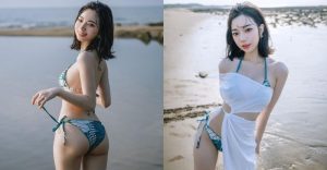 極品天菜「啾啾」領頭美曬「翹挺屁屁」,電眼甜笑堪比大海鹽值!【EV棋牌】-EV棋牌