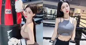 格鬥正妹「米優Miyo」打泰拳超”胸”狠,「雙球跳動」殺氣逼迫!【EV棋牌】-EV棋牌