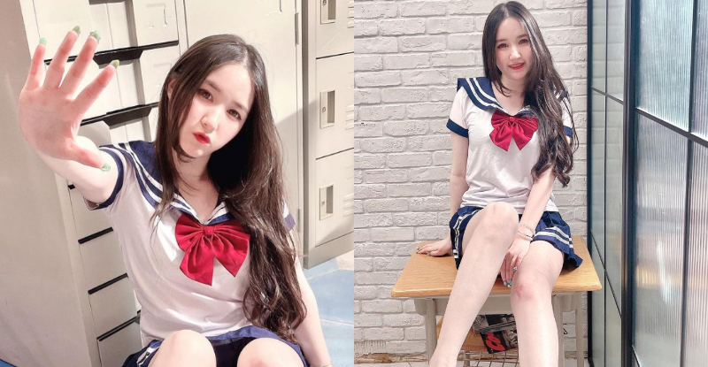 甜美女高生「蕭予瑄」淘氣露玉腿，「稚嫩美體」收刮兒童節禮物！【EV棋牌】-EV棋牌