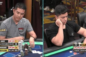 【EV扑克】HCL“疯狂星期五”!同花顺vsA花 $611,300超大底池!【EV棋牌】-EV棋牌