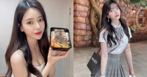 愛吃健康餐的「甜美制服正妹」,穿平口裝「深溝太誘惑」!【EV棋牌】-EV棋牌