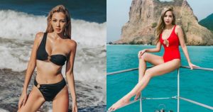 「最正泳裝女神」當之無愧!「拐拐」辣曬「中空心型裝」放送 D 波美乳【EV棋牌】-EV棋牌