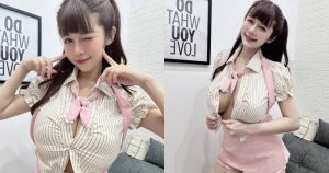 巨乳甜心「安希」胸前釦子爆開!豐滿F cup雙球直接彈出【EV棋牌】-EV棋牌