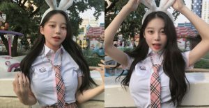 韓國少女「YUNJU」有著要把扣子撐爆的氣勢　白襯衫快擋不住乳量【EV棋牌】-EV棋牌