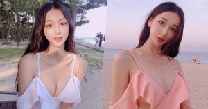 正妹「오드리」洋裝再低一點就要走光了，白嫩雪乳吸引路人狂瞄！【EV棋牌】-EV棋牌