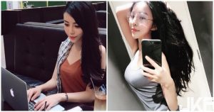 打電腦正妹「私下身材超兇」！惹火辣乳＋紅色小褲，美乳要蹦出了！【EV棋牌】-EV棋牌