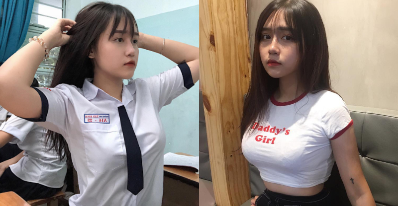 現在學生發育都這麼好？高校萌妹胸前「發育過剩」快把衣服撐壞！【EV棋牌】-EV棋牌