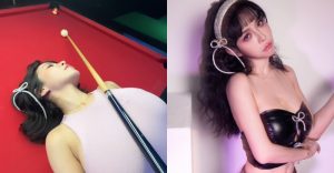 又不穿內衣！巨乳壽星「香菱」邀約打撞球，「人肉撐竿架」一推就進洞！【EV棋牌】-EV棋牌