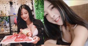 有氧女孩吃燒肉時「放送深溝」,爆乳好身材比食物還誘人!【EV棋牌】-EV棋牌