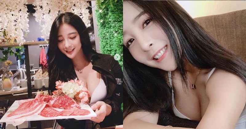 有氧女孩吃燒肉時「放送深溝」，爆乳好身材比食物還誘人！【EV棋牌】-EV棋牌