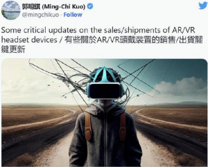 郭明錤:Quest Pro 累计出货 30 万台,苹果 MR 头显或将是说服投资人的最后希望【EV棋牌】-EV棋牌