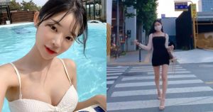 韓國街頭超正「短裙長腿妹」，身材纖細卻有料，清純臉蛋藏著小惡魔的內在！【EV棋牌】-EV棋牌