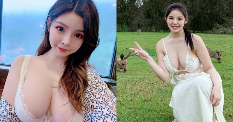 澳洲也有乳牛！兇猛正妹「子銥Cynthia」爆乳洋裝挺「深邃海溝」跟袋鼠合照！【EV棋牌】-EV棋牌