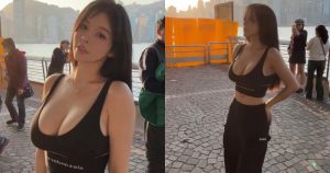 巨乳正妹「香菱」過年遊香港！港邊散步穿運動內衣「H罩杯快掉出來」！【EV棋牌】-EV棋牌