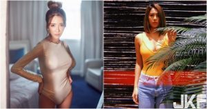 奶語花香！個性奶妹「上空寫真」巧妙遮點！「渾圓形狀」飽滿外露！【EV棋牌】-EV棋牌