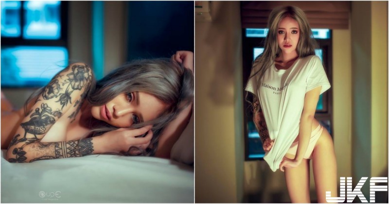 太野了！「刺青大奶妹」在家逗貓不穿衣，「美乳翹臀」直接壓床上擠出來啦！【EV棋牌】-EV棋牌