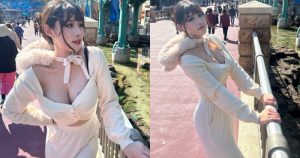 去迪士尼爆乳合法嗎？「高挑正妹」低胸爆乳遊東京，畫面太美網友好愛看【EV棋牌】-EV棋牌