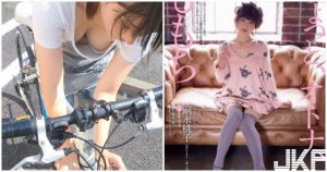 好邪惡！嗣永桃子「爆奶修腳踏車」，一彎腰胸前兩粒都走光了！【EV棋牌】-EV棋牌