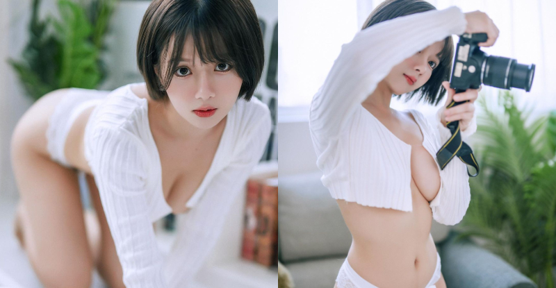 「性感攝影師」對焦擠出「鮮嫩軟乳」，貓式誘惑又香又毒！【EV棋牌】-EV棋牌