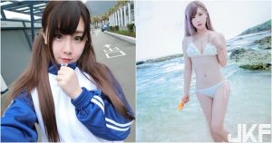 清純可愛「運動服學生妹」！海邊比基尼大解放！制服下的身材不得了啊！【EV棋牌】-EV棋牌