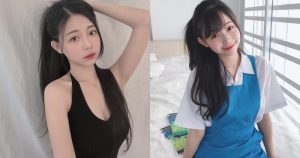 年輕嫩妹「穿上學生服」讓人戀愛，「低胸曲線」實力更是超讚的！【EV棋牌】-EV棋牌