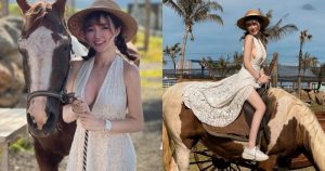 超狂奶妹「Donna棠娜」農場騎馬,小洋裝露「雪白側乳」好醒目!E罩杯根本包不住~【EV棋牌】-EV棋牌