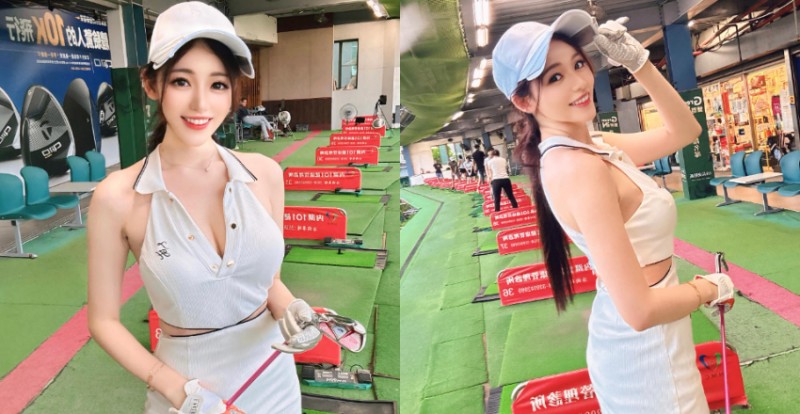 高爾夫練習場最美學員《謝立琪Kiki》　性感揮桿身影是全場焦點【EV棋牌】-EV棋牌