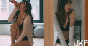 把自己灌醉！「豐滿正妹」週末沒人陪，寂寞難耐只好內衣褲上陣自己解渴！【EV棋牌】-EV棋牌