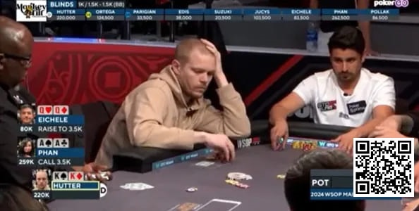 【EV扑克】话题 | WSOP主赛事，两位选手在翻牌前先后弃掉KK和QQ【EV棋牌】-EV棋牌