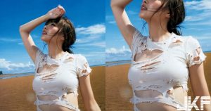 覺得可以再破一點！正妹「衣不蔽體」衣服剛好撕到重點！胸前「隆起飽滿」太興奮啦～【EV棋牌】-EV棋牌