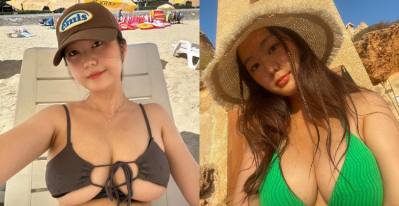 太會藏了吧！寶藏女孩換上比基尼　過人乳量直接炸出來！【EV棋牌】-EV棋牌