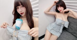 好方便的杯架!巨乳甜心「安希」飲料直接擺身上,雪白大平台穩穩der!【EV棋牌】-EV棋牌