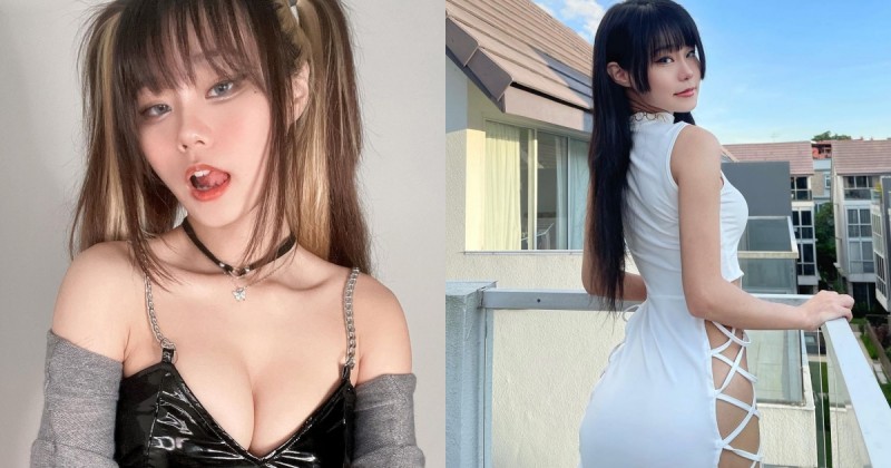 新加坡「童顏爆乳小惡魔」琦琦，潔白旗袍高衩綁帶「從腰露到大腿」Ｓ曲線全看光！【EV棋牌】-EV棋牌