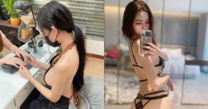 超辣美甲師「上工時半球外露」,只單穿圍裙「裸背太誘惑」!【EV棋牌】-EV棋牌