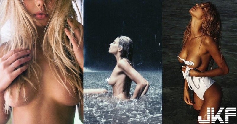 小賈前女友瀑布下「全裸曬C奶」!百萬網友看了都直呼噴鼻血啦!