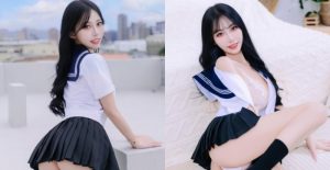 清純學生妹《玟妡 WenHsin》制服半脫　發育過剩的身體超撩慾【EV棋牌】-EV棋牌