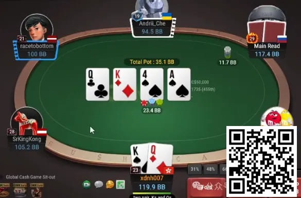 【EV扑克】牌局分析：顶两对被盖帽【EV棋牌】-EV棋牌