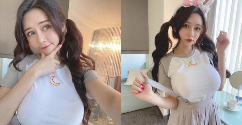 彎彎月光下，大饅頭快爆炸！巨乳甜心「安希」上衣撐出乳脈【EV棋牌】-EV棋牌