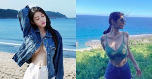 陽光正妹「瞳瞳」看海不想穿，「鮮嫩人字溝」征服海岸線！【EV棋牌】-EV棋牌