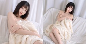 愛裸女神「玲奈Lena」聖誕披針織，「白嫩香肩」給粉絲掀被子【EV棋牌】-EV棋牌