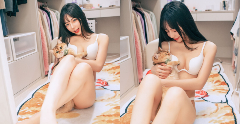 直擊女神更衣室!「啾啾」新家曝隱藏版,「美乳蹭貓」粉絲也不想當人了!