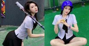 「淘氣正妹」揮棒翹起「性感蜜臀」，白嫩辣體讓敵友秒融化【EV棋牌】-EV棋牌