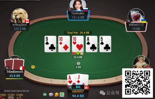 【EV扑克】牌局分析：中A就打【EV棋牌】-EV棋牌