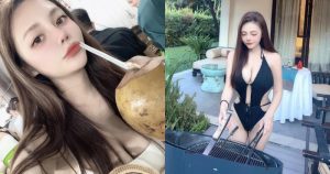 爆乳BBQ！音樂才女「Queena莙莙」度假好享受，深V泳裝露天烤肉【EV棋牌】-EV棋牌
