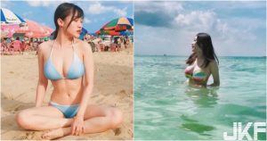 超兇der！彰師大會計系「巨乳正妹」海邊玩水！「頂級身材」穿比基尼畫面太美好！【EV棋牌】-EV棋牌