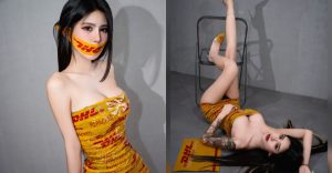 快收包裹！美女快遞「莫莫」膠帶纏美體，「暴猛雙峰」等收件人開箱！【EV棋牌】-EV棋牌