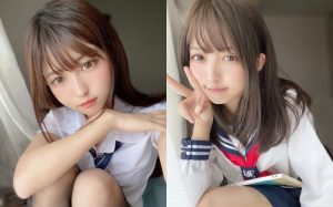 甜萌制服妹「貓田あしゅ」鄰家妹妹氣質超卡哇伊　肉肉圓潤「嬰兒肥小臉」讓人好想捏【EV棋牌】-EV棋牌