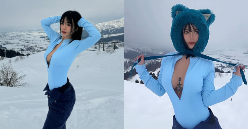 冰山美人！日本雪地驚見火辣正妹「茜茜」，「傲乳開縫」露超猛奶霜！【EV棋牌】-EV棋牌