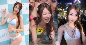 撞擊力道太猛清純比基尼妹子被擠壓到哀號！「啾啾比特」表情太投入了…【EV棋牌】-EV棋牌